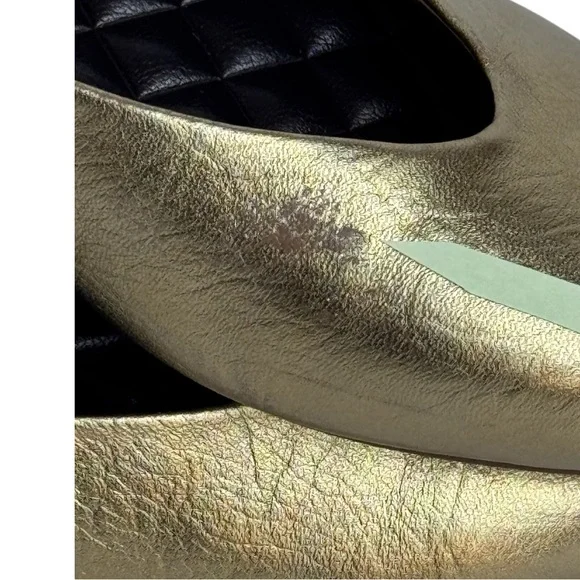 Birdies The Crane Gold Leather Flats Size 6 - Picture 7 of 9